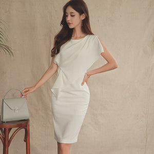 私服名媛禮服裙女2023韓版簡約氣質優雅別致OL職業包臀連衣裙