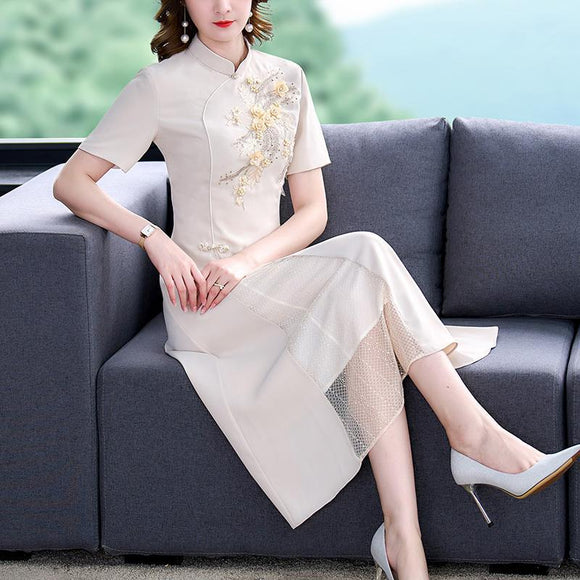 時尚優雅中國風改良版旗袍洋裝