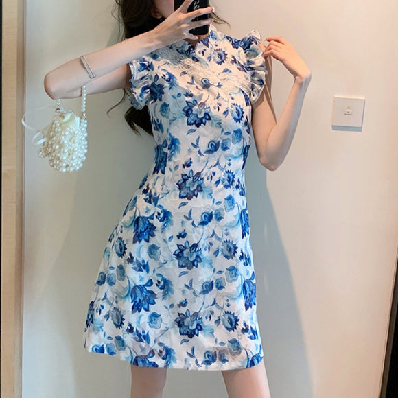 女裝夏季名媛時尚複古氣質修身性感連衣裙