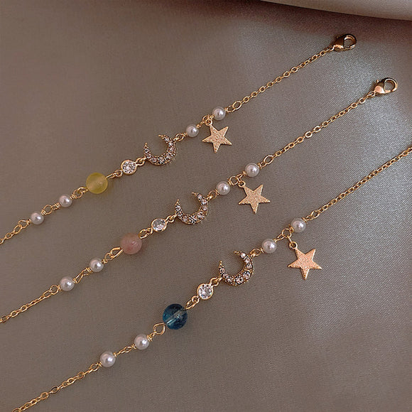 韓款星月女生手鍊ig小眾設計閨蜜仙氣女高級感輕奢簡約個性手飾