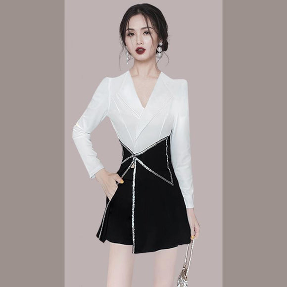 小個子時尚氣質職業短褲套裝女秋季歐美時髦兩件式套裝