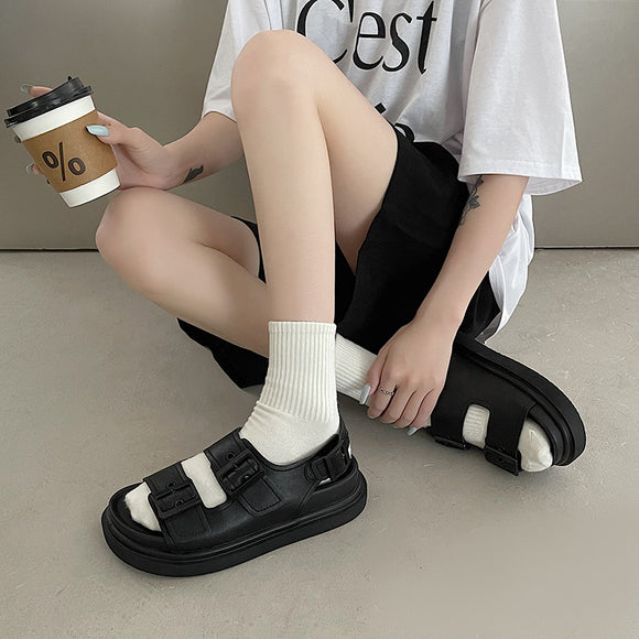 2022年夏季新款涼鞋學生簡約軟底個性戶外流行時尚ig潮女鞋
