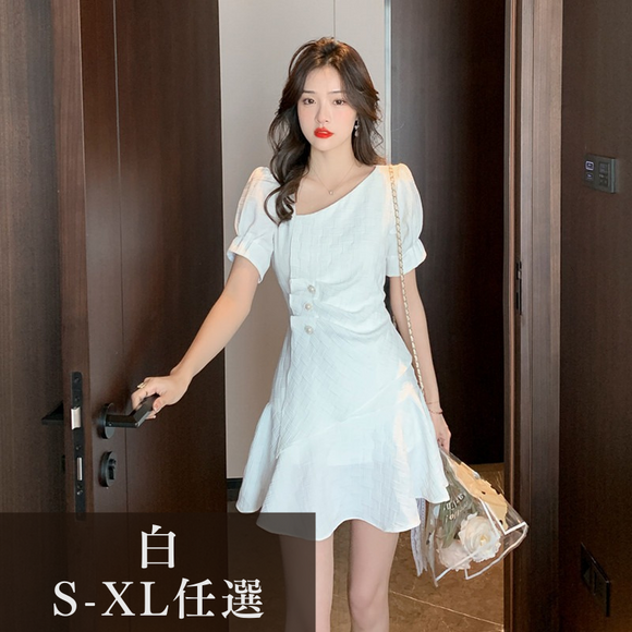 女裝夏季名媛氣質減齡顯瘦小個子收腰性感洋裝女