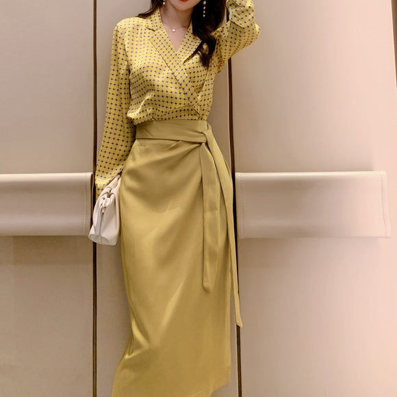 高腰半身裙女2023女裝繫帶包臀裙子修身中長裙潮4222