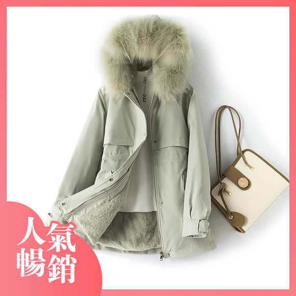 羽絨面服女韓版寬鬆年冬季加厚鋪棉上衣中長款派克服外套6605