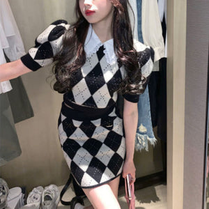 高級感法式小個子半身裙套裝女夏季女裝時尚氣質裙子兩件式套裝