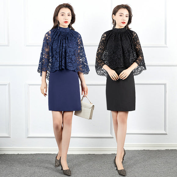晚禮服宴會2023禮服女名媛聚會日常可穿蕾絲顯瘦遮肉洋裝