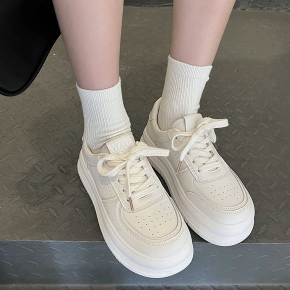 經典時髦小白鞋女2022年秋季新款ig厚底透氣輕便運動休閒鞋