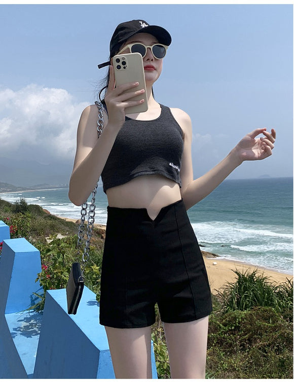 外穿夏季黑色西裝短褲女緊身顯瘦辣妹休閒內搭褲