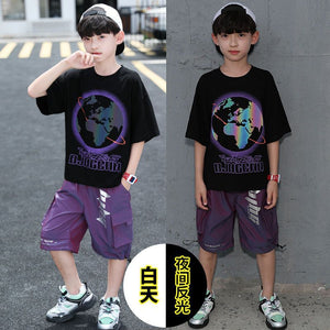 童裝男童套裝2023兒童兩件式套裝歐美夏天韓版男孩夏季短袖潮