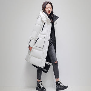 厚實保暖個性百搭長版羽絨服