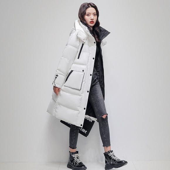 厚實保暖個性百搭長版羽絨服