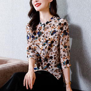 上衣女士夏季薄款輕奢名媛設計感小眾桑蠶絲氣質襯衫