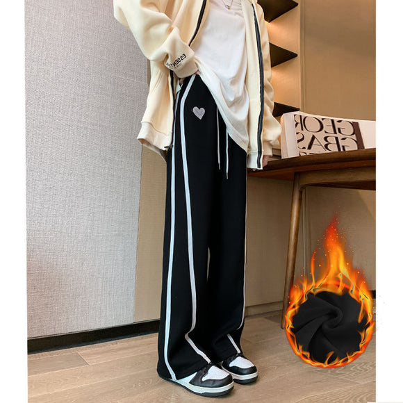 寬褲女褲子2023春季衛褲小眾窄直筒寬鬆顯瘦拖地休閒運動褲