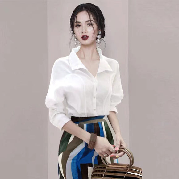 女裝名媛氣質職業長袖OL上衣襯衫