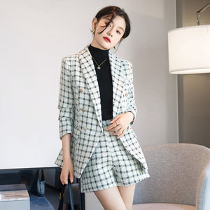 名媛小香風純色西裝外套女士2022年新款高級感小西裝短褲職業套裝