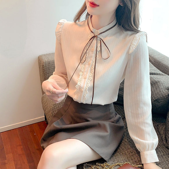 歐風內搭內搭上衣女2022年春季新款歐美時髦上衣時尚超仙長袖雪紡襯衫