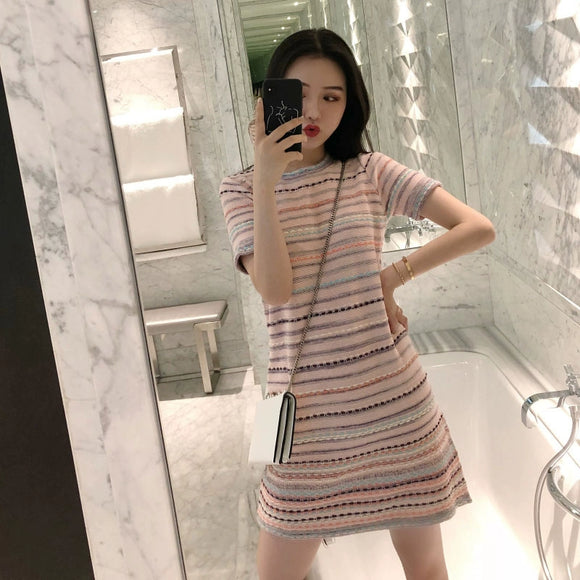 超仙洋裝顯瘦減齡小香風夏裝
