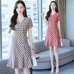 洋裝夏季女收腰顯瘦矮小個子歐美減齡夏款今年流行裙子