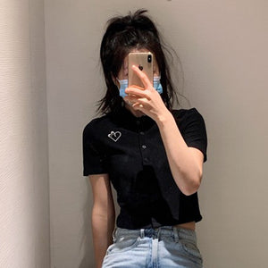 2022春季新品女裝時尚氣質短款圖案poloT恤WU08R4NN2000